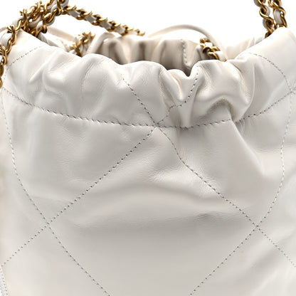 Chanel Shiny Calfskin Quilted Mini Chanel 22 White 7 of 9