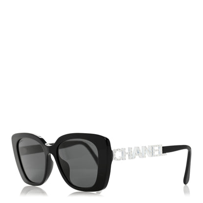 Chanel Acetate Strass Square Sunglasses 5422-B-A Black White 1 of 8