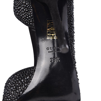 Gucci Satin Crystal Pumps 39.5 Black 7 of 10