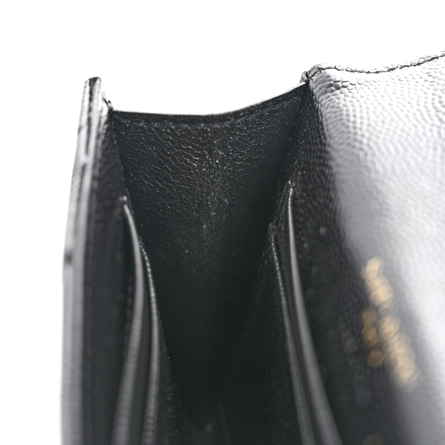 Grain De Poudre Matelasse Chevron Small Monogram Envelope Wallet Black