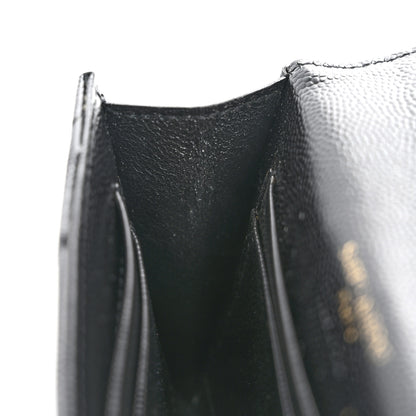Saint Laurent Grain De Poudre Matelasse Chevron Small Monogram Envelope Wallet Black 8 of 11