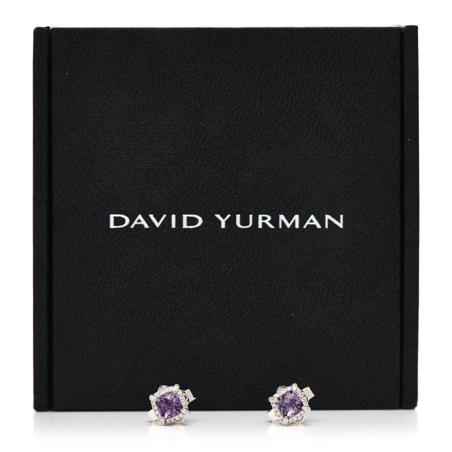 David Yurman Sterling Silver Diamond Amethyst Chatelaine Earrings 6 of 6
