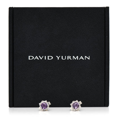 David Yurman Sterling Silver Diamond Amethyst Chatelaine Earrings 6 of 6