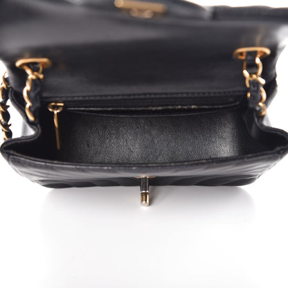 Chanel Lambskin Chevron Quilted Mini Square Flap Black 5 of 15
