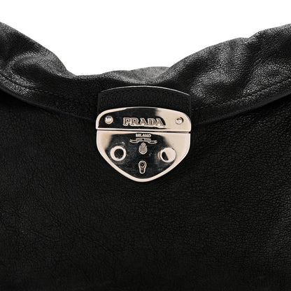 Prada Cervo Antik Easy A Foldover Pushlock Flap Shoulder Bag Black 13 of 15