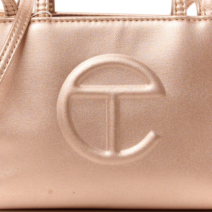 Telfar Metallic Vegan Leather Small Shopping Bag Copper 8 of 10