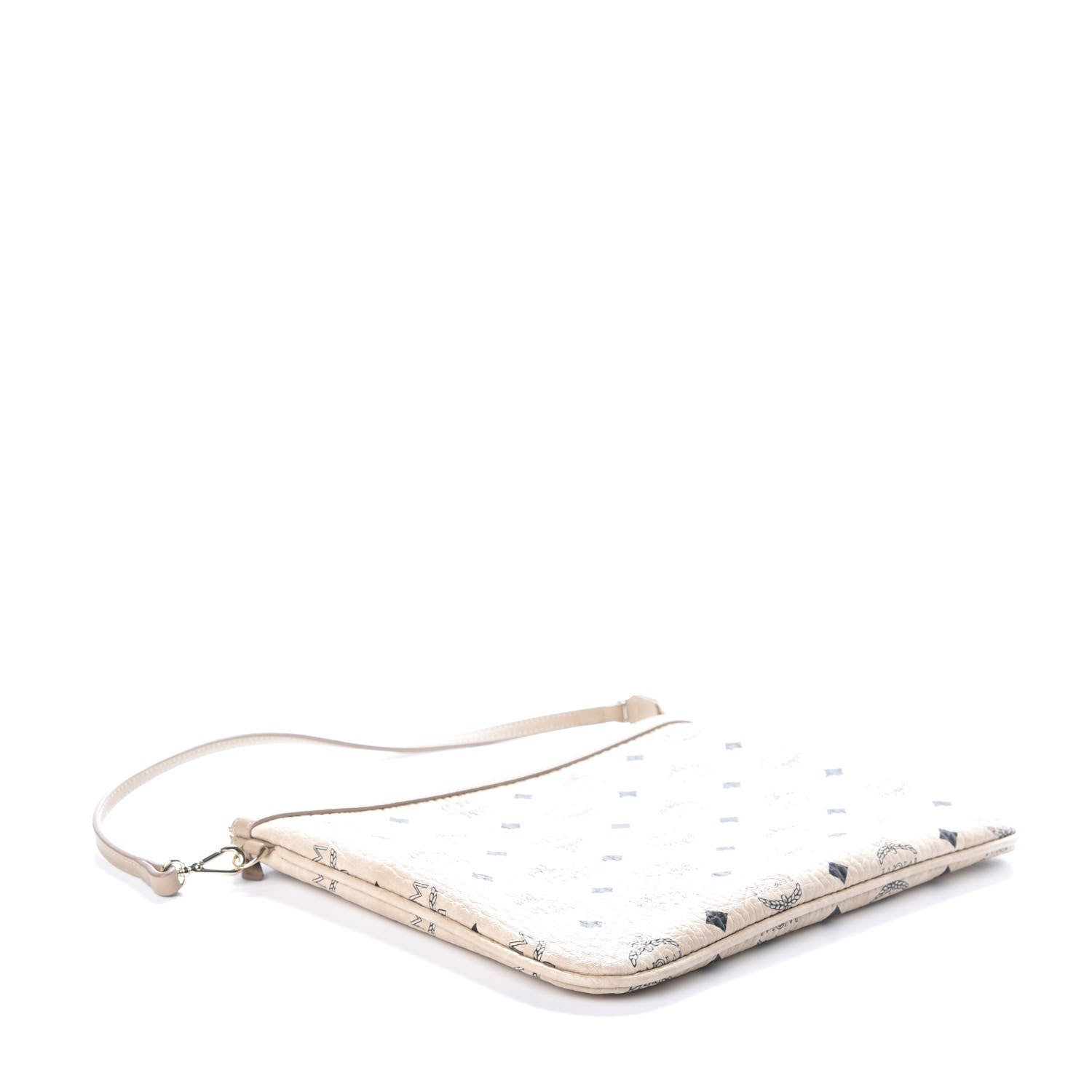 MCM Visetos Liz Shopper Tote Pouch Beige 4 of 8
