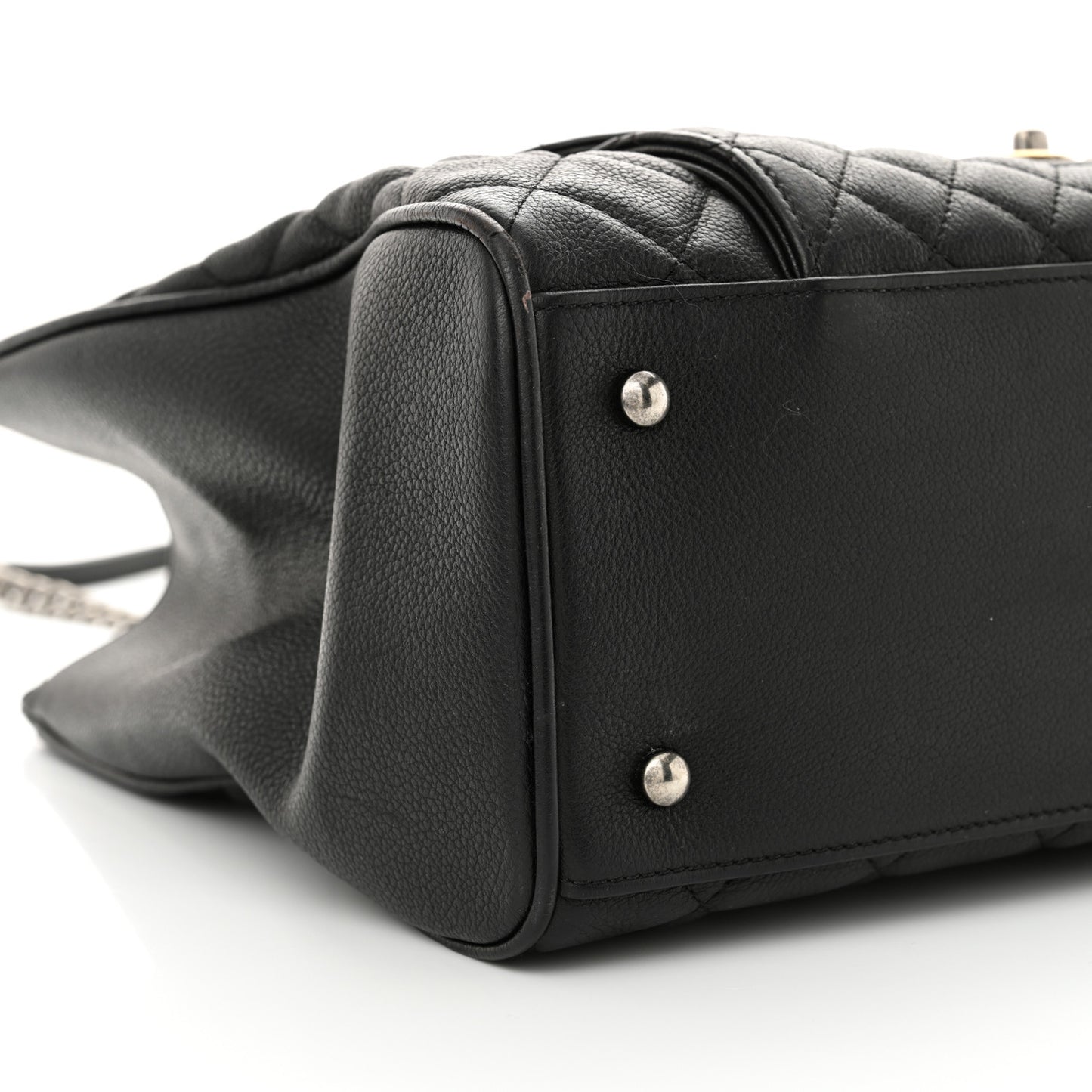 Caviar Quilted Large Casual Pocket Tote Black