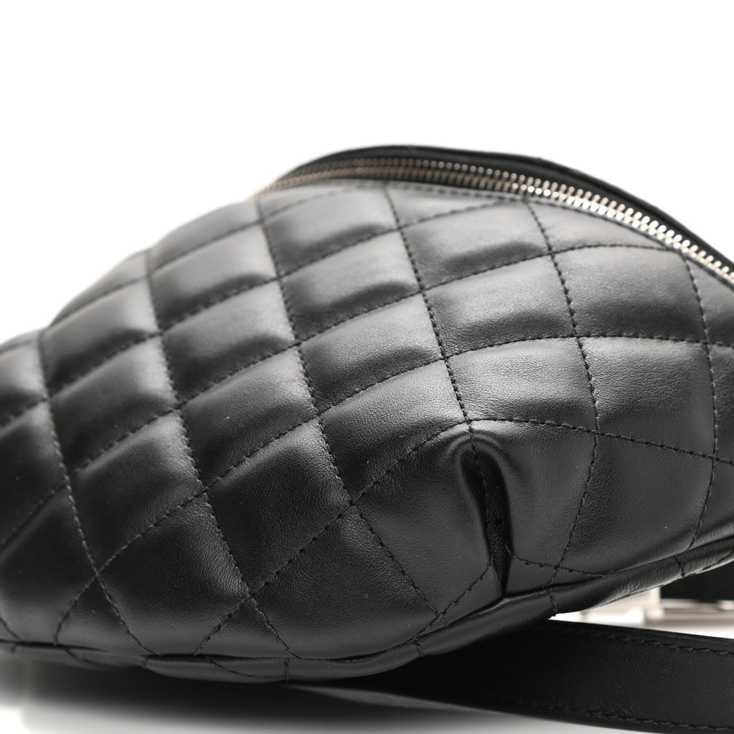 Chanel Grained Calfskin Quilted Waist Belt Bag Black 10 of 10