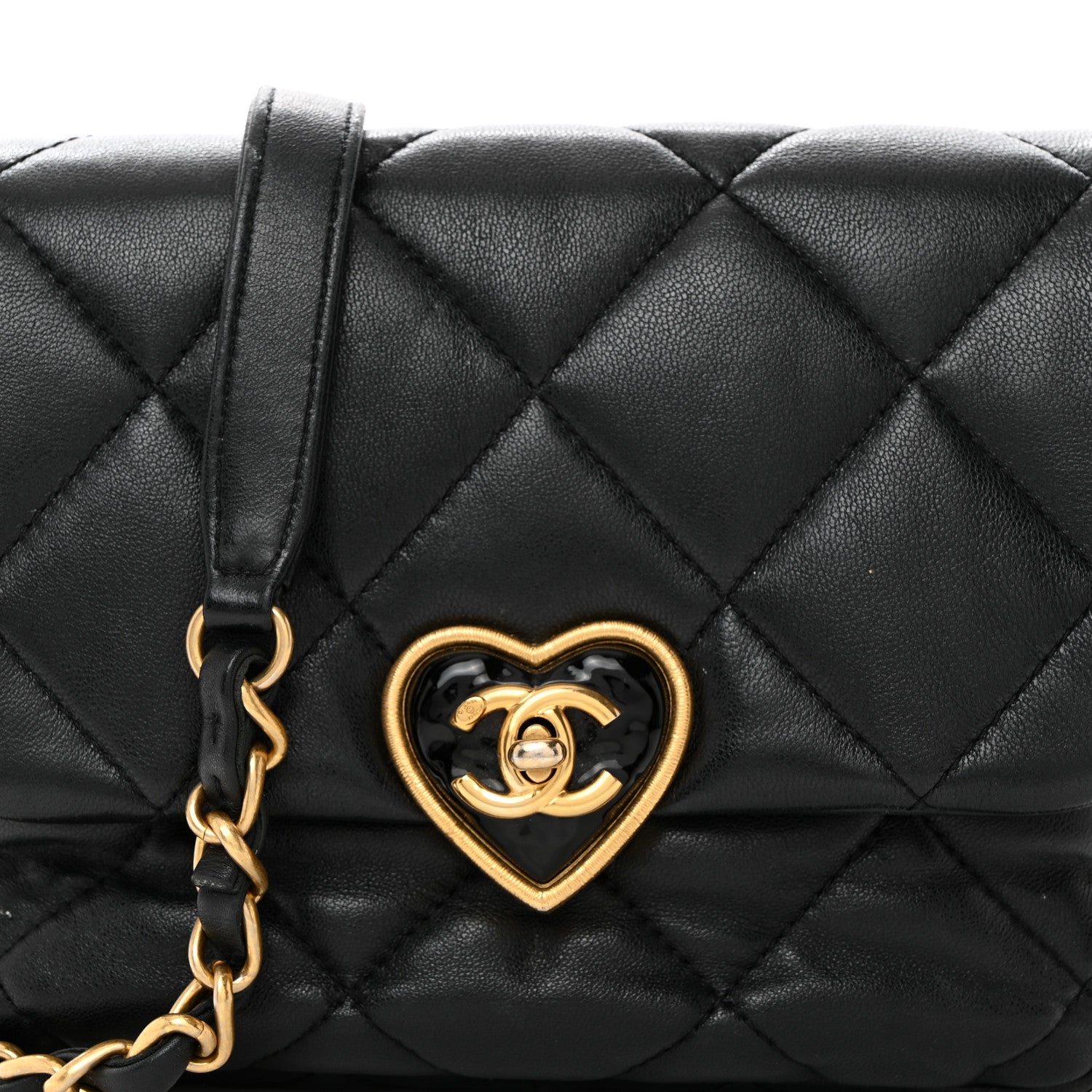 Chanel Lambskin Plexiglass Quilted Coco Love Mini Flap Black 8 of 10