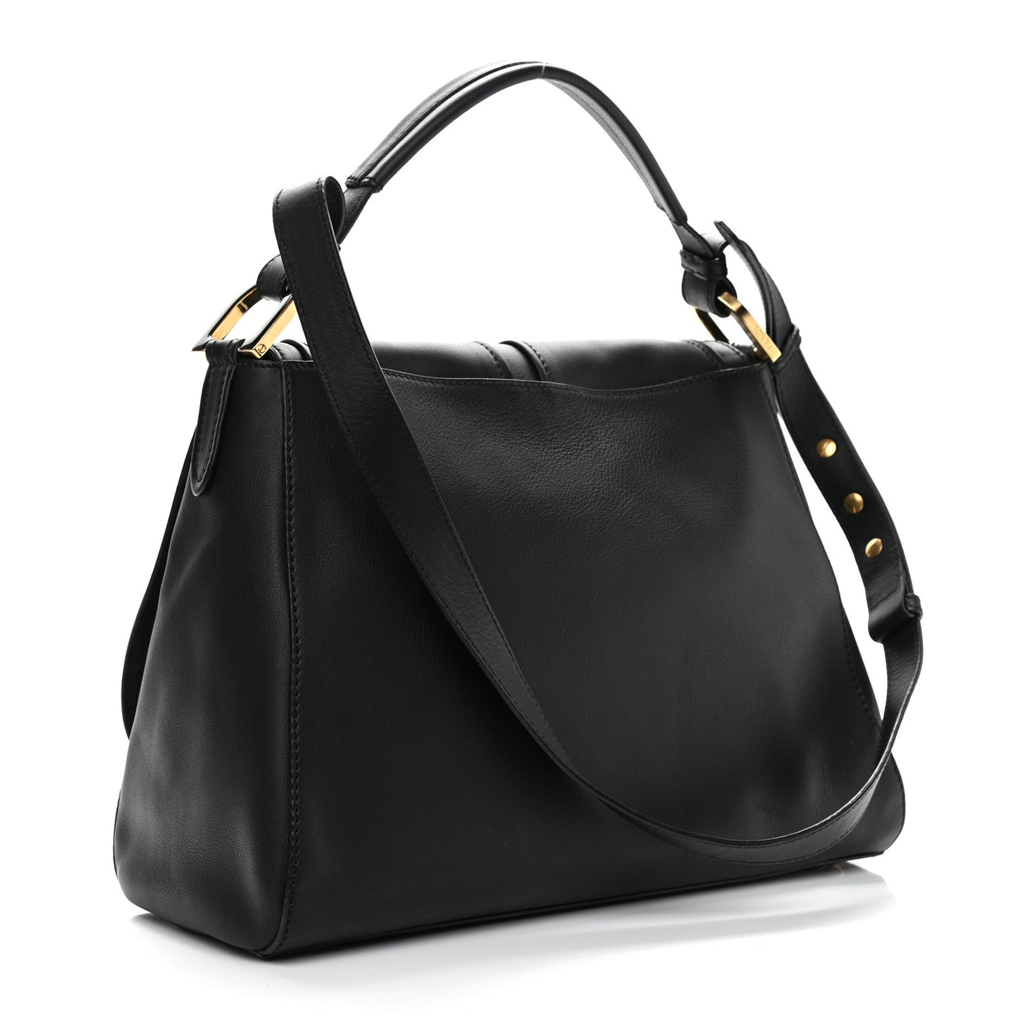 Vitello Dolce Marmol Anna Shoulder Bag Black