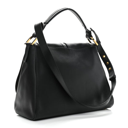 Fendi Vitello Dolce Marmol Anna Shoulder Bag Black 2 of 10