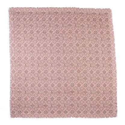 Louis Vuitton Silk Wool Monogram Dentelle Shawl Scarf Rose Poudre 2 of 6