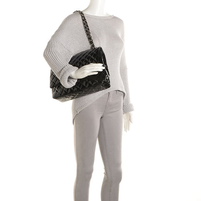 Chanel Patent Quilted Maxi Double Flap Black 2 of 9