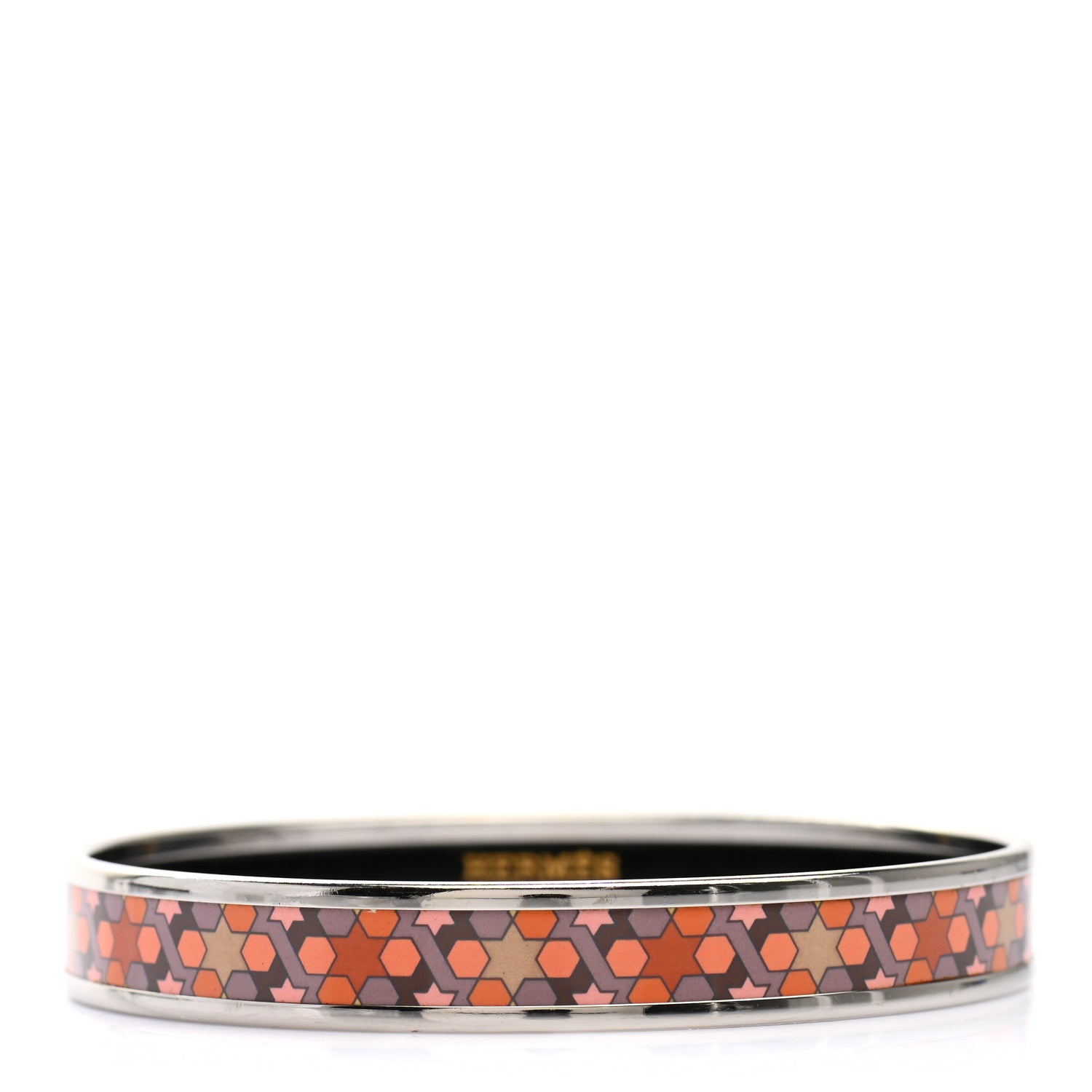 Hermes Enamel Printed Narrow Rose de Compas Bracelet 70 1 of 5