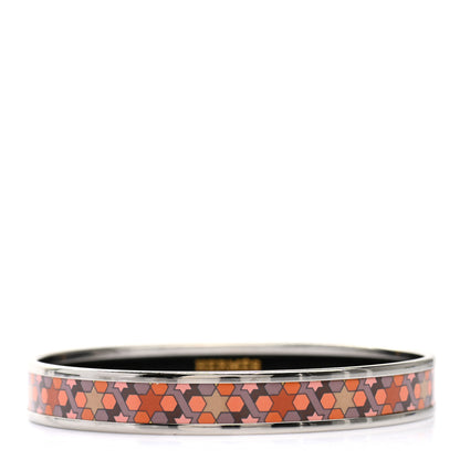 Hermes Enamel Printed Narrow Rose de Compas Bracelet 70 1 of 5