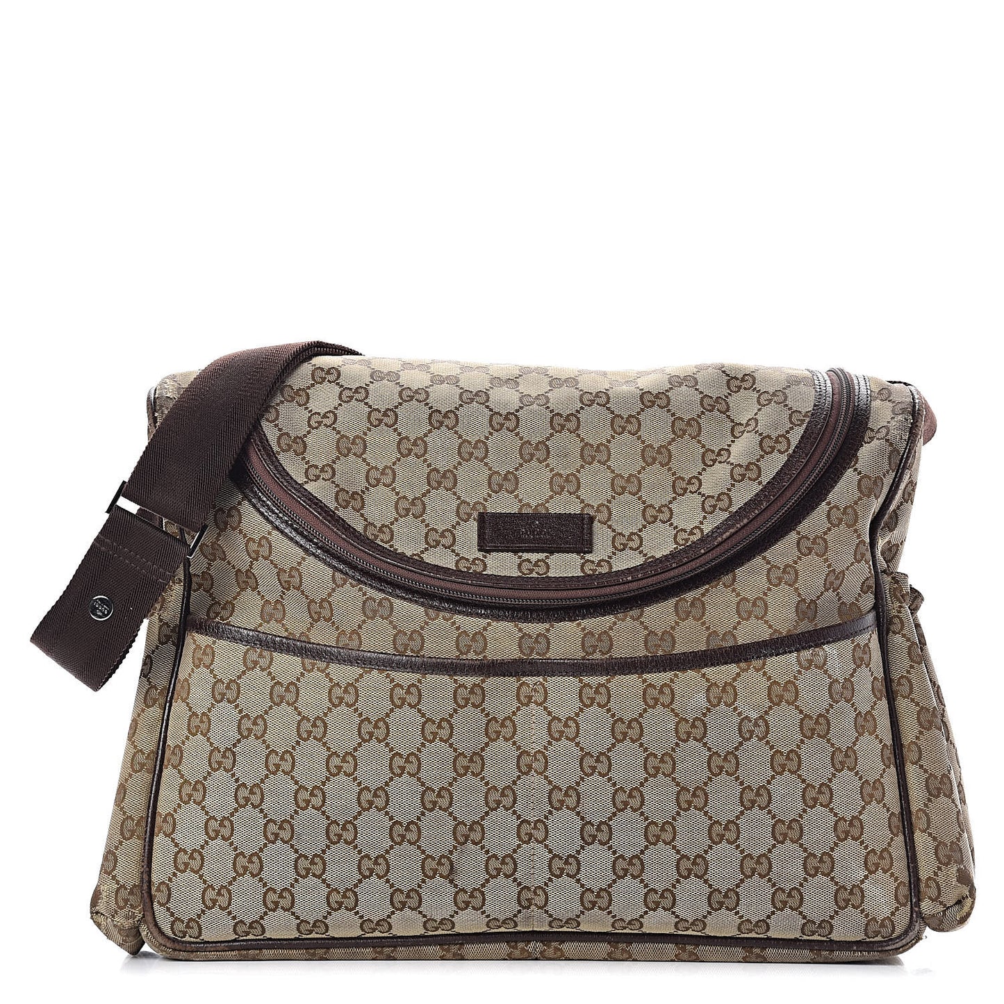 Monogram Natural Pigskin Large Diaper Bag Beige Ebony Cocoa Dark Chocolate