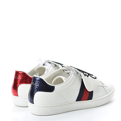 Gucci Calfskin Ayers Crystal Web Pineapple Embroidered Womens New Ace Sneakers 36 White 4 of 12
