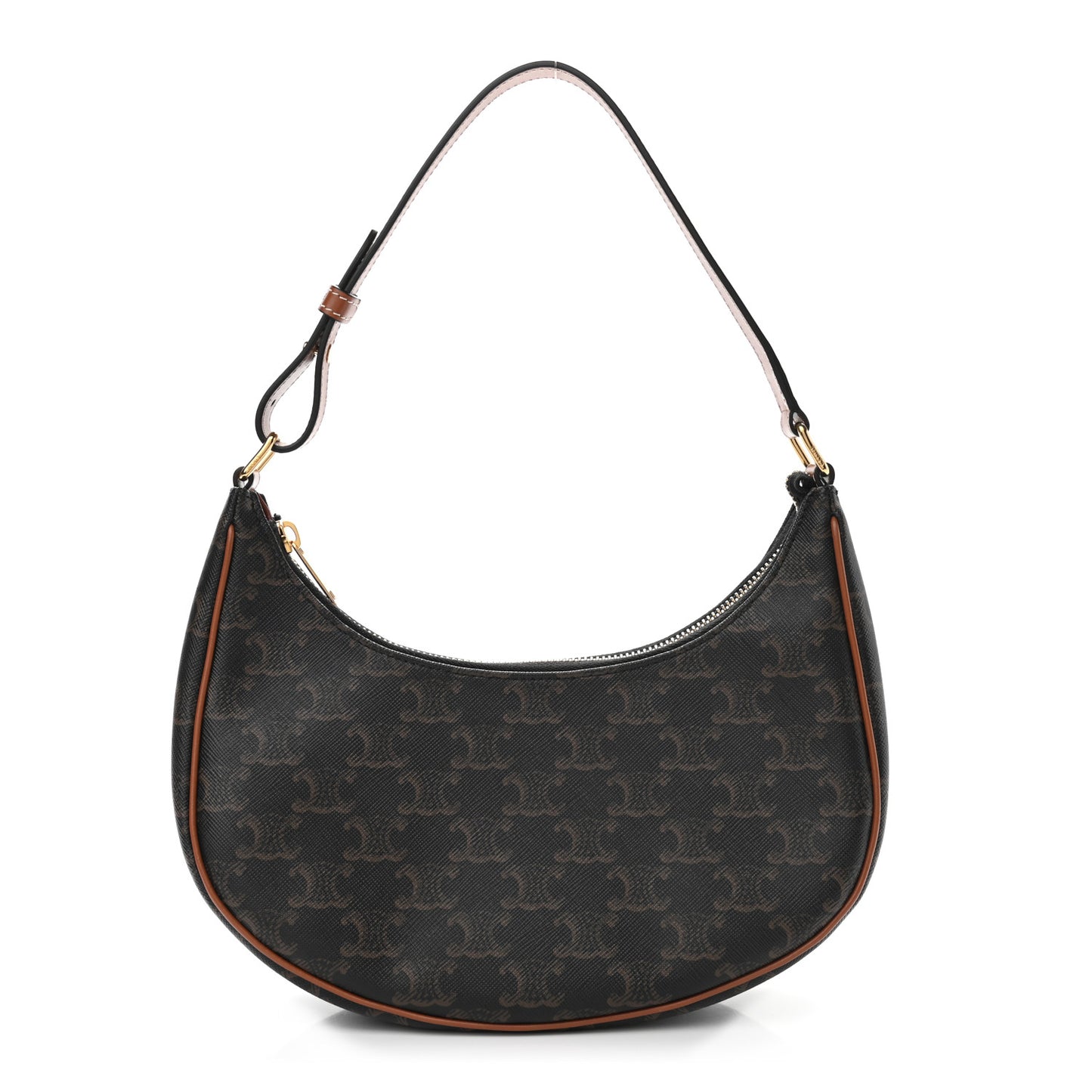 Triomphe Canvas Calfskin Ava Shoulder Bag Tan