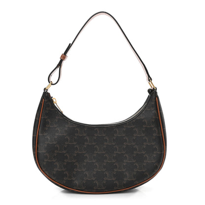 Celine Triomphe Canvas Calfskin Ava Shoulder Bag Tan 1 of 9