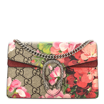 Gucci GG Supreme Monogram Blooms Super Mini Dionysus Shoulder Bag Beige Multicolor Dry Rose 1 of 10