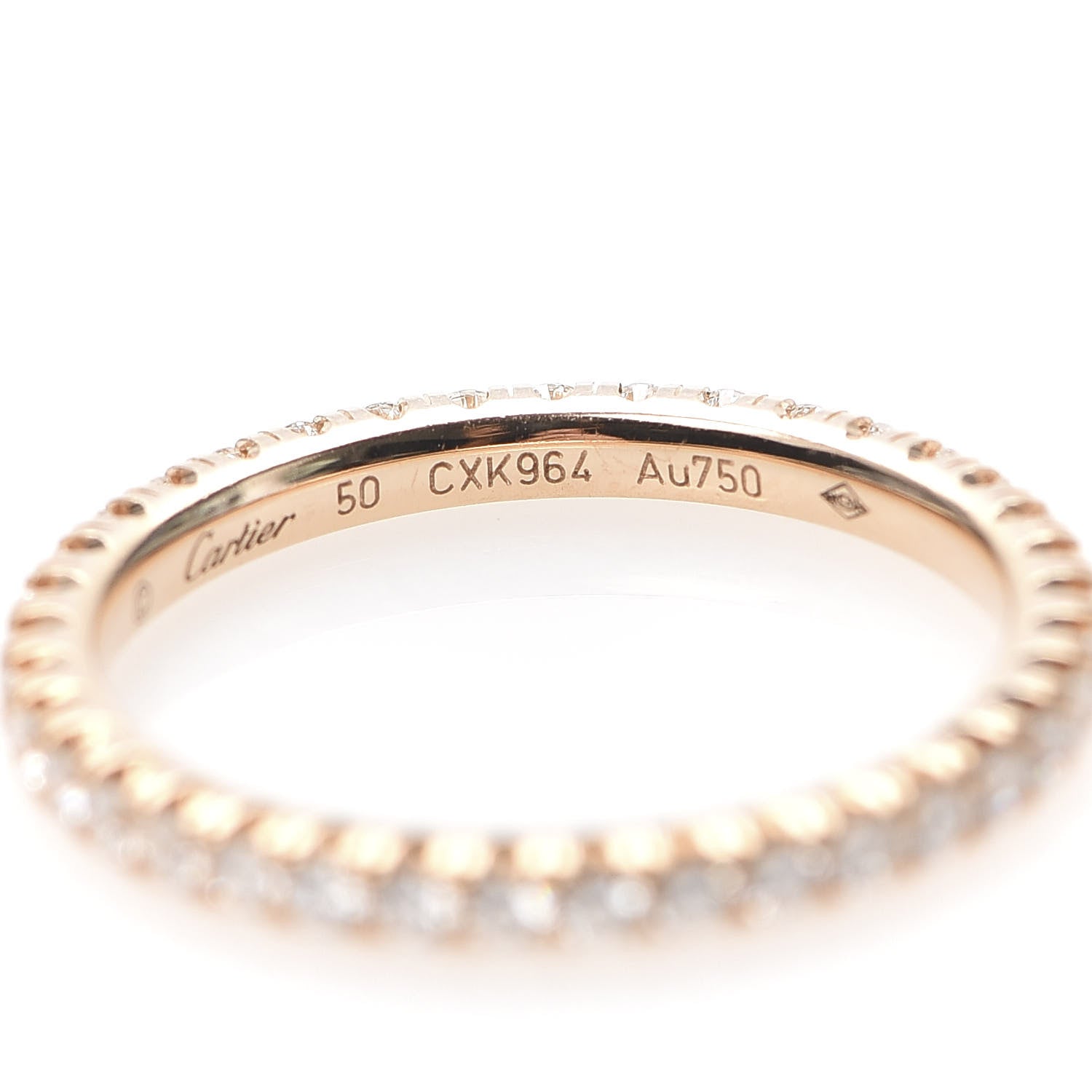 Cartier 18K Pink Gold Diamond 2mm Etincelle de Wedding Band Ring 50 5.25 4 of 6