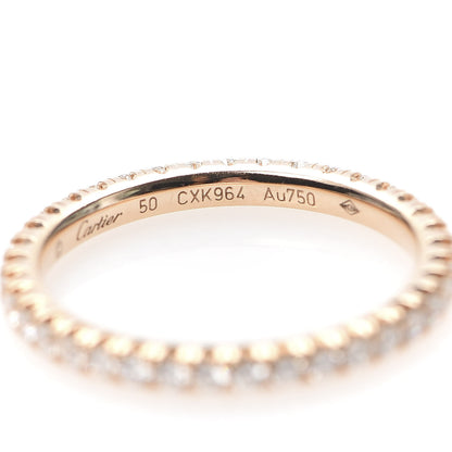 Cartier 18K Pink Gold Diamond 2mm Etincelle de Wedding Band Ring 50 5.25 4 of 6