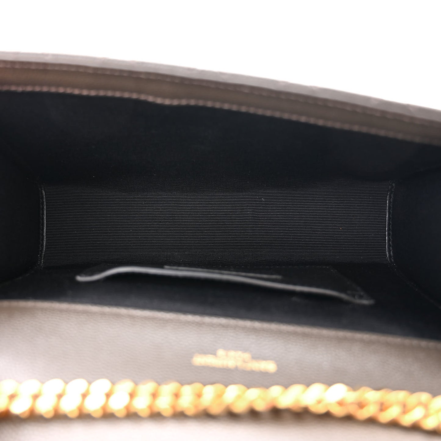 Grain De Poudre Textured Mixed Matelasse Triquilt Small Monogram Satchel Pebble