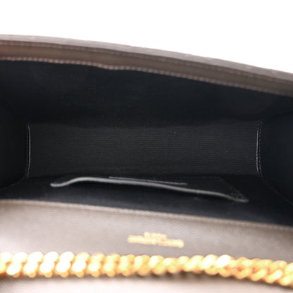 Saint Laurent Grain De Poudre Textured Mixed Matelasse Triquilt Small Monogram Satchel Pebble 5 of 9