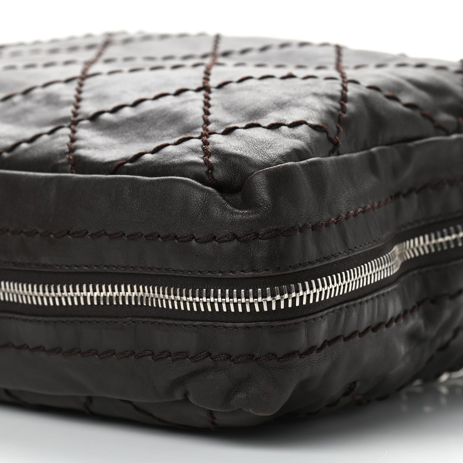 Chanel Calfskin Stitched Expandable Tote Brown 9 of 11
