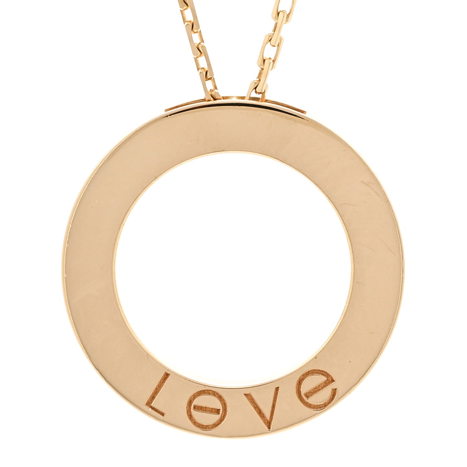 Cartier 18K Yellow Gold 3 Diamonds LOVE Pendant Necklace 4 of 6