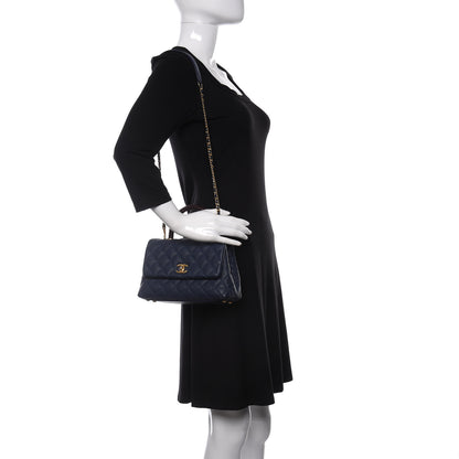 Chanel Caviar Lizard Quilted Mini Coco Handle Flap Blue 2 of 11
