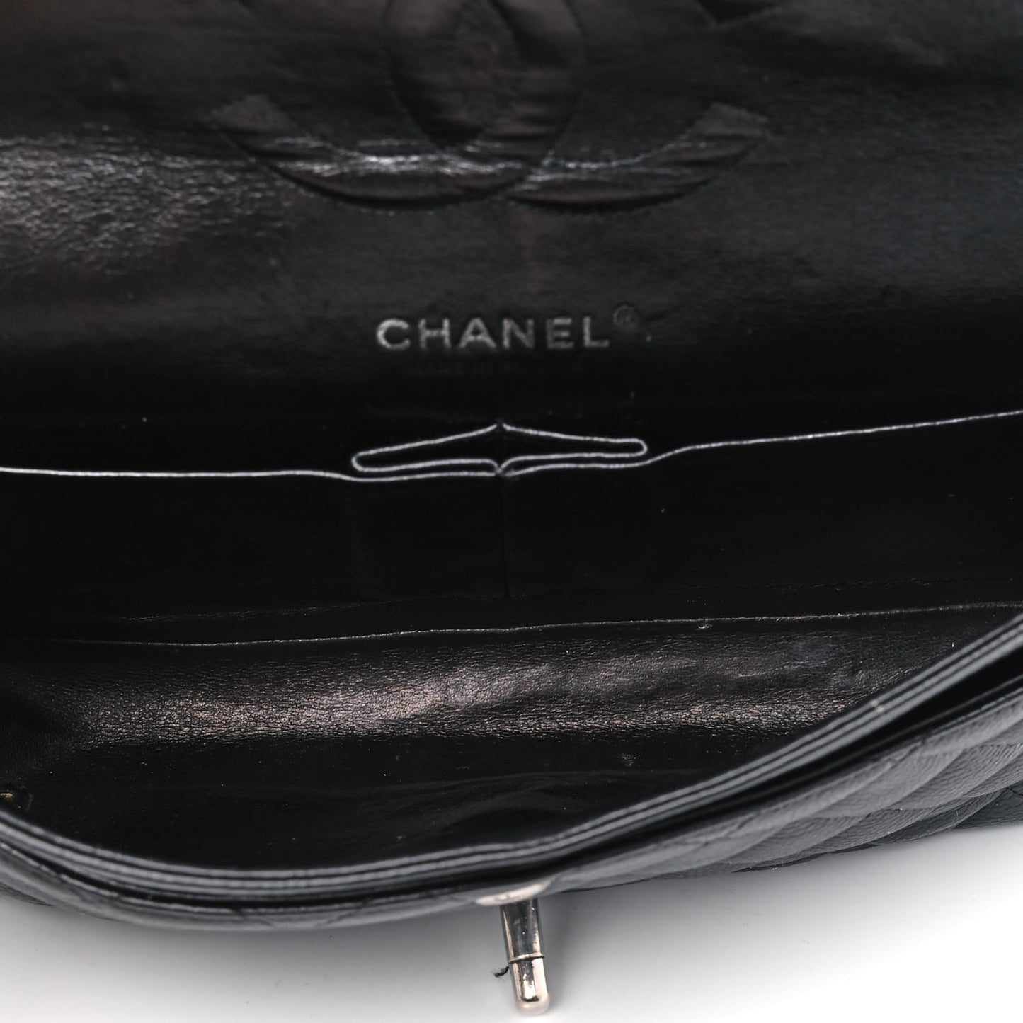 Caviar Quilted Medium Double Flap Bijoux Chain Black
