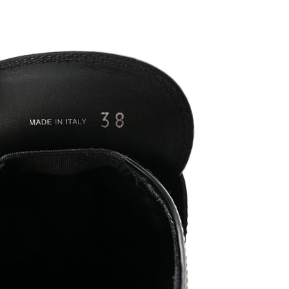 Prada Metal Triangle Logo Double Chocolate Loafers 38 Black 9 of 9