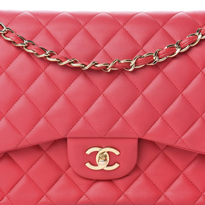 Chanel Lambskin Quilted Jumbo Double Flap Pink 14 of 14