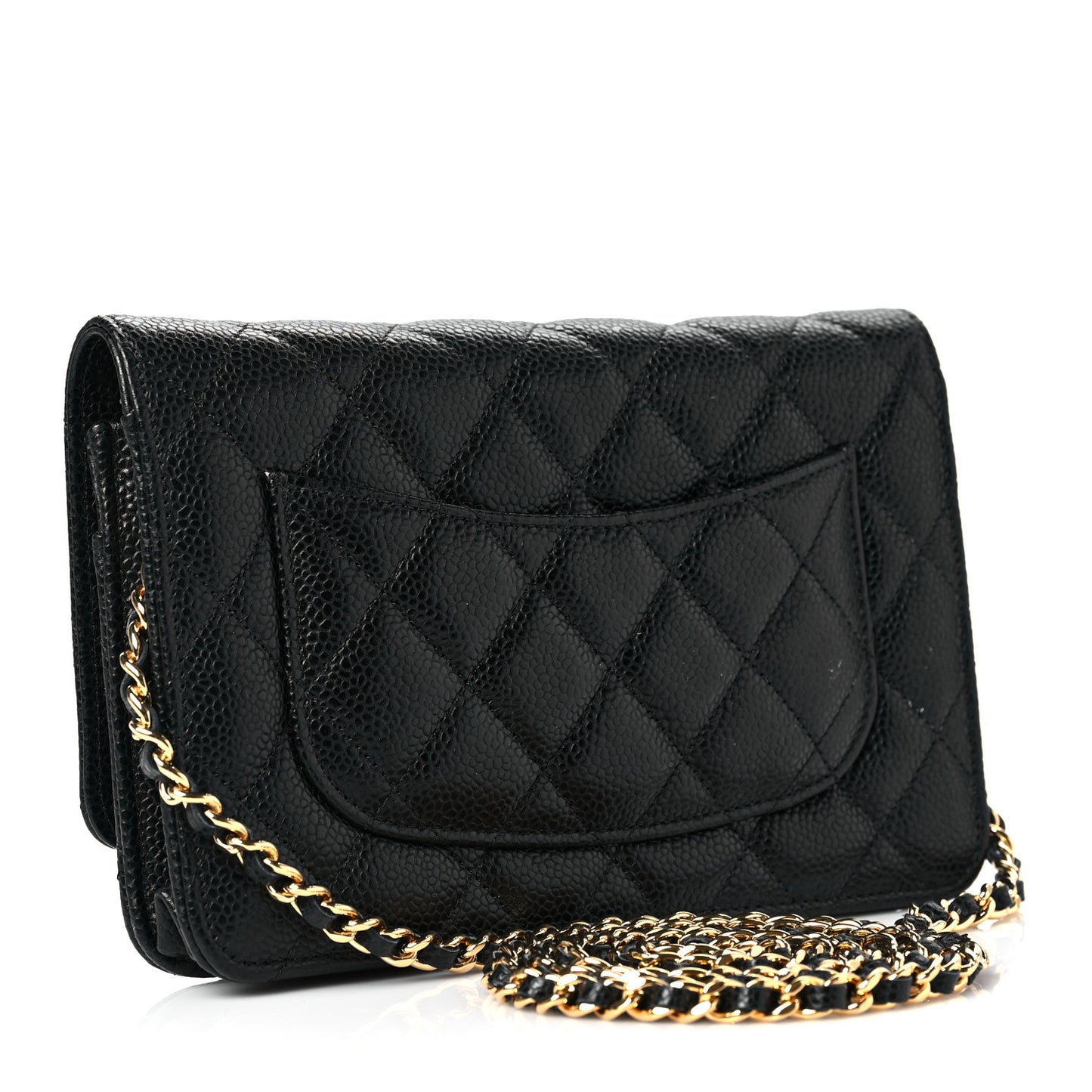 Caviar Quilted Wallet On Chain WOC Black