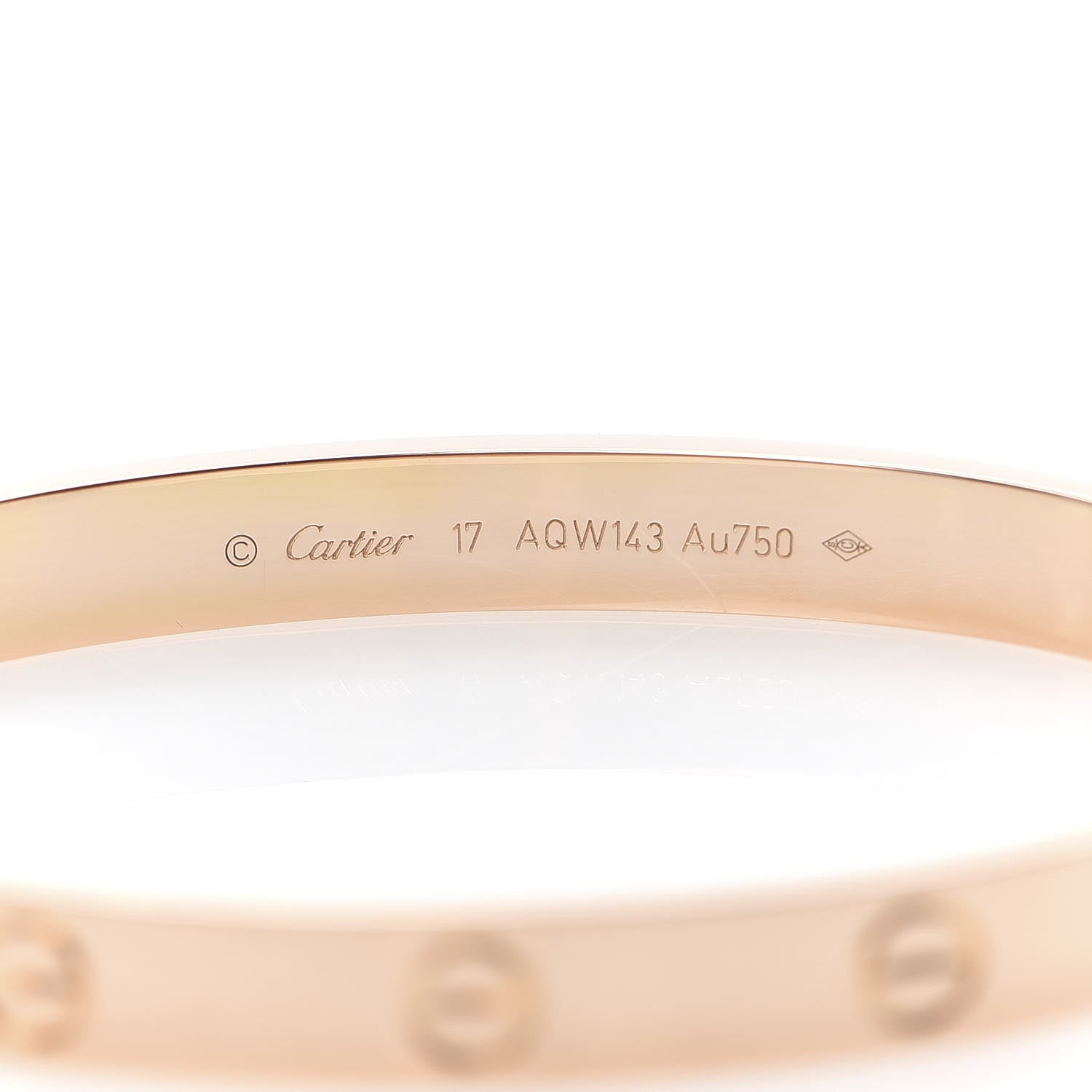 Cartier 18K Pink Gold LOVE Bracelet 17 5 of 8