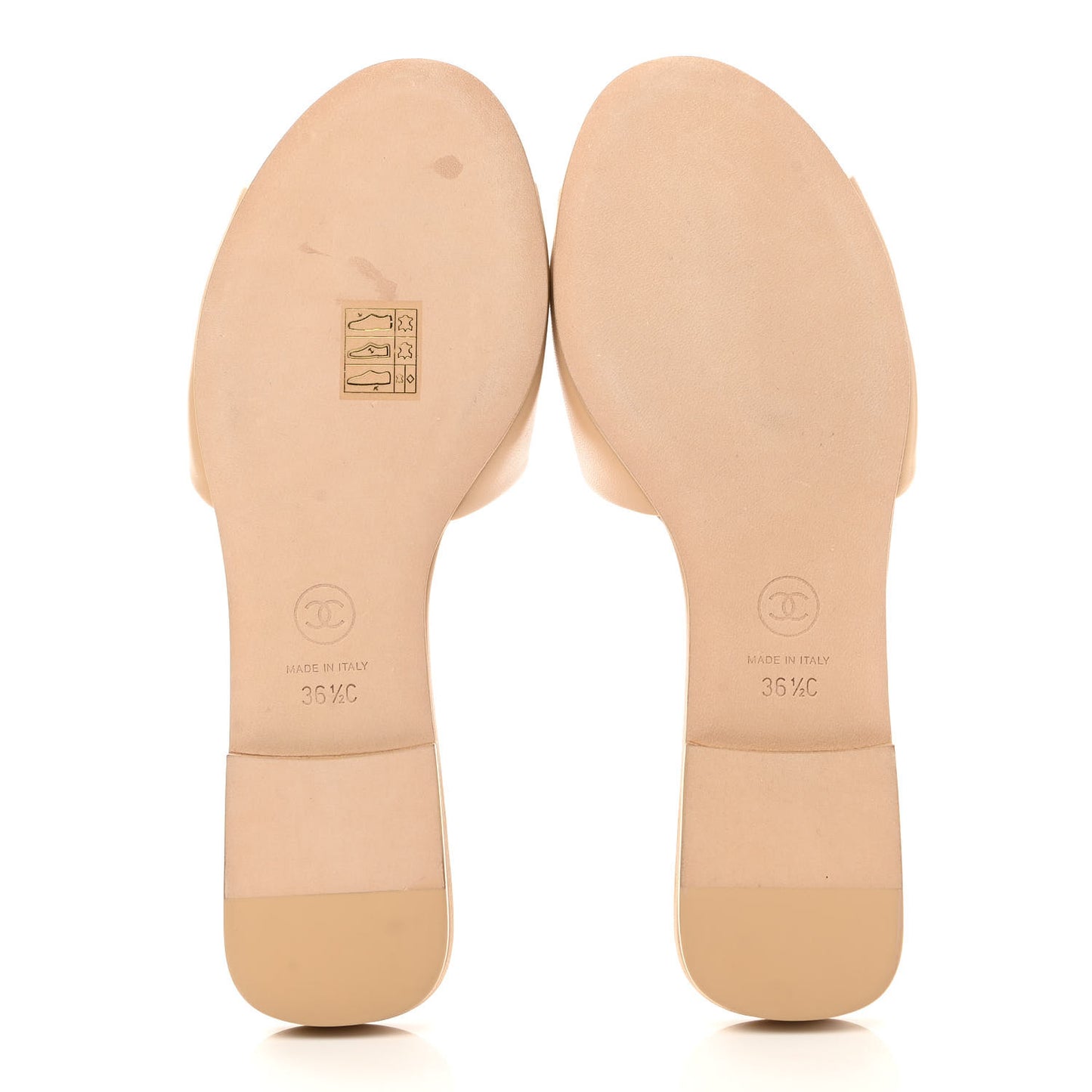 Lambskin Pearl CC Sandals 36.5 Beige