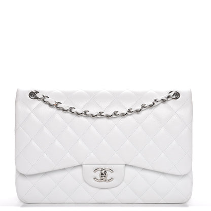 Chanel Caviar Quilted Jumbo Double Flap White 1 of 9