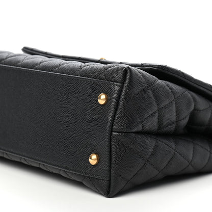 Chanel Caviar Lizard Quilted Small Coco Handle Flap Black 6 of 8