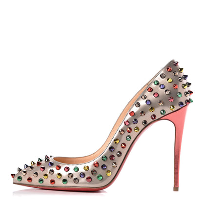 Christian Louboutin Specchio Follies Spikes 100 Pumps 38.5 Beige Multicolor 1 of 10