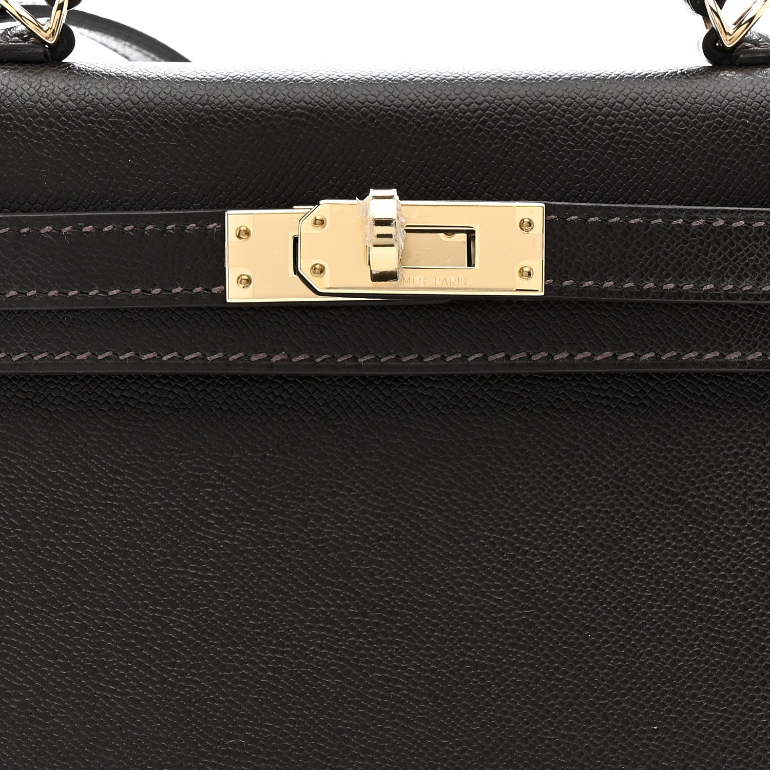 Hermes Madame Calfskin Mini Kelly Sellier 20 Bai Brun 7 of 11