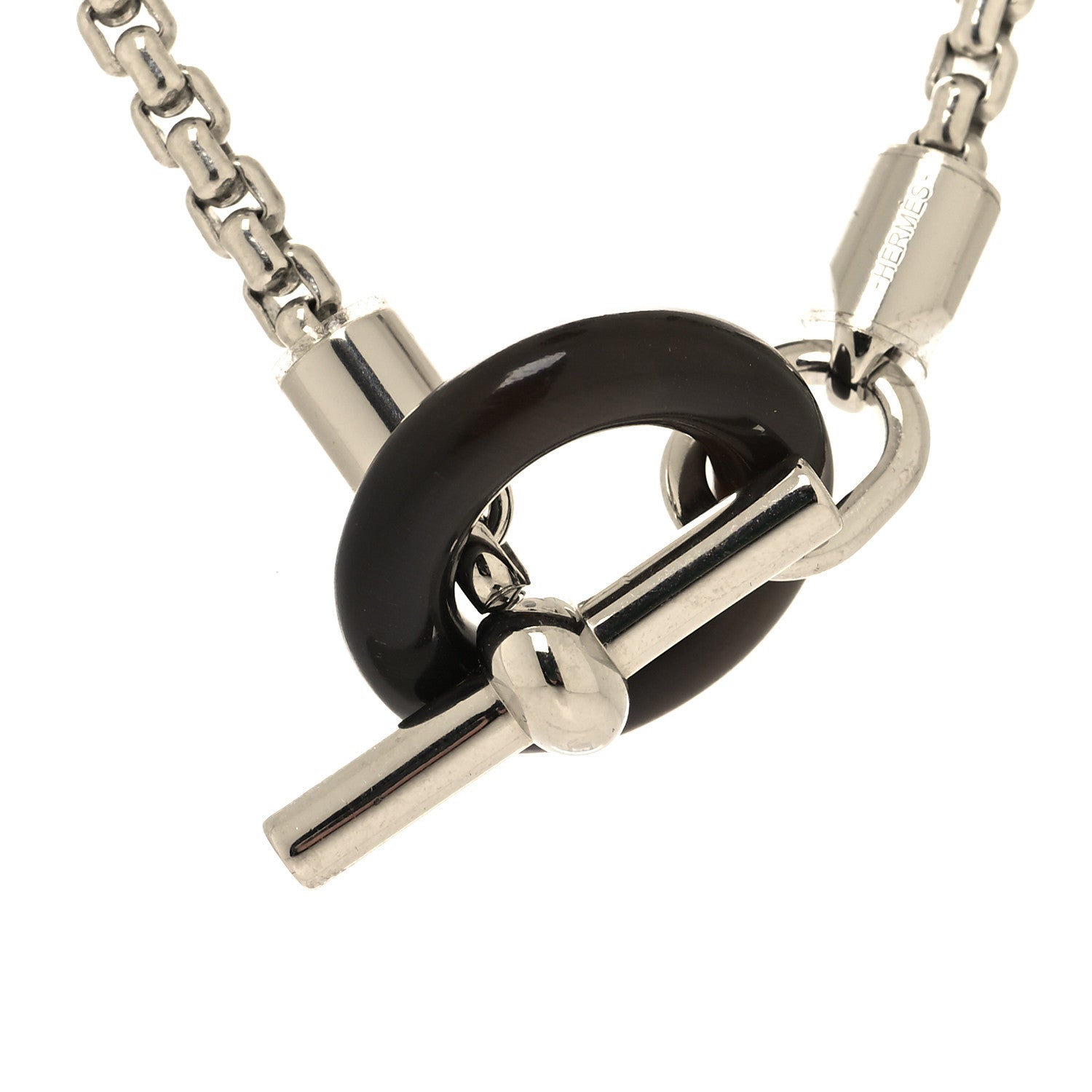 Hermes Palladium Buffalo Horn Swift Meli-Melo Necklace 4 of 5