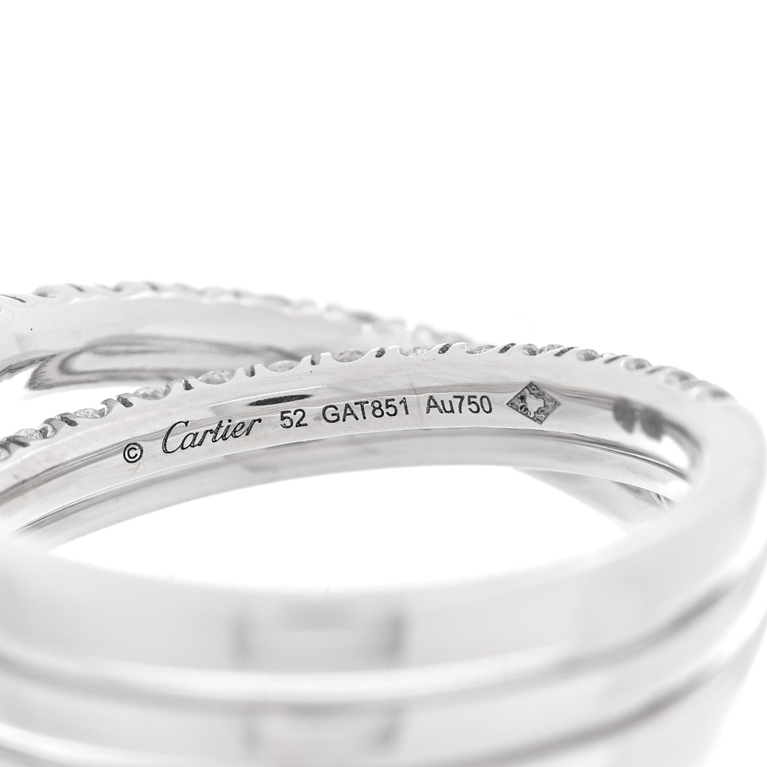 Cartier 18K White Gold Diamond Etincelle de Cartier Semi Paved Ring 52 6 4 of 5