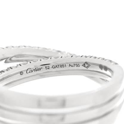 Cartier 18K White Gold Diamond Etincelle de Cartier Semi Paved Ring 52 6 4 of 5
