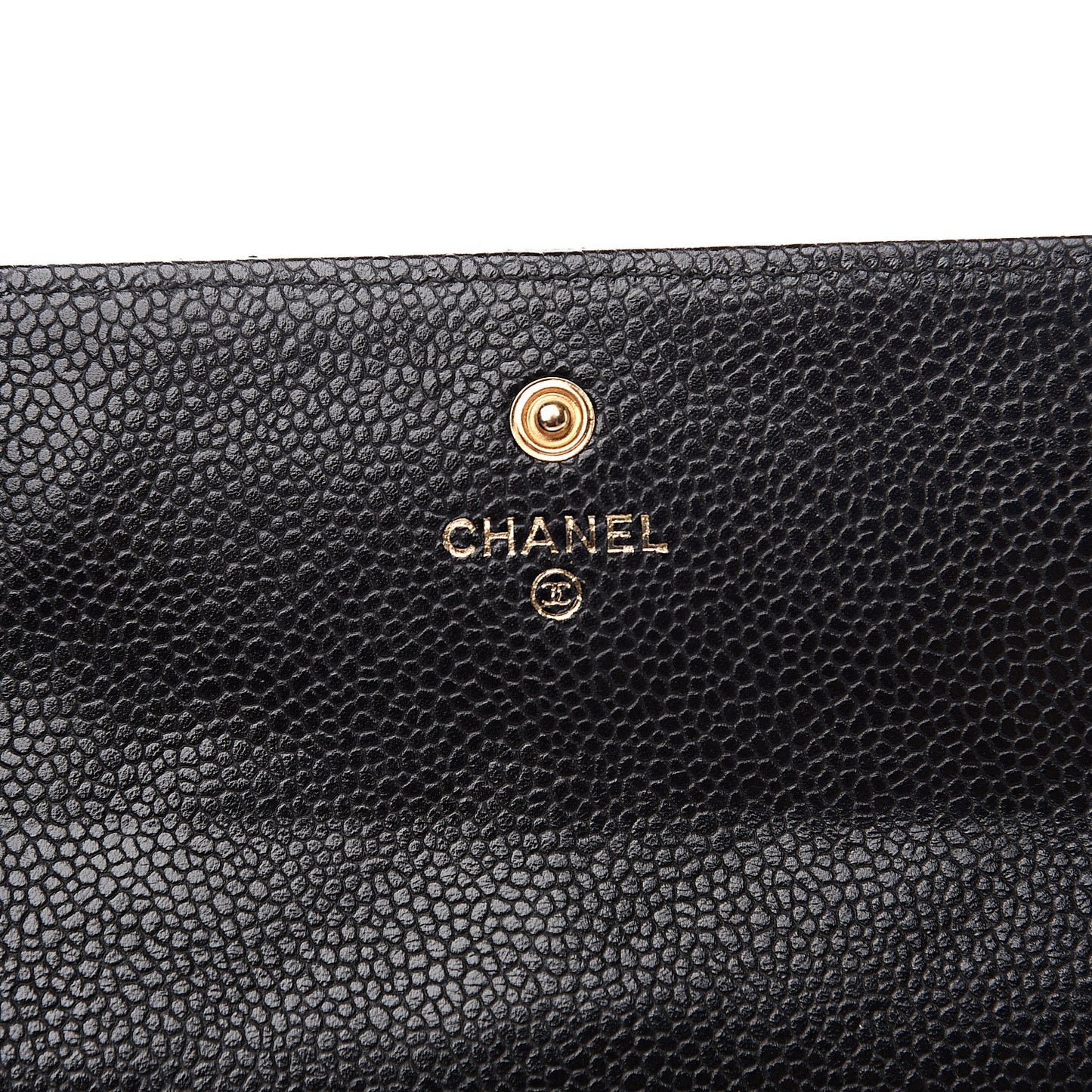 Caviar Quilted Large Gusset Flap Wallet Black