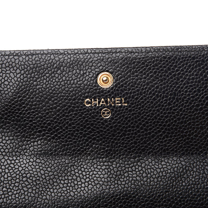 Chanel Caviar Quilted Large Gusset Flap Wallet Black 4 of 8