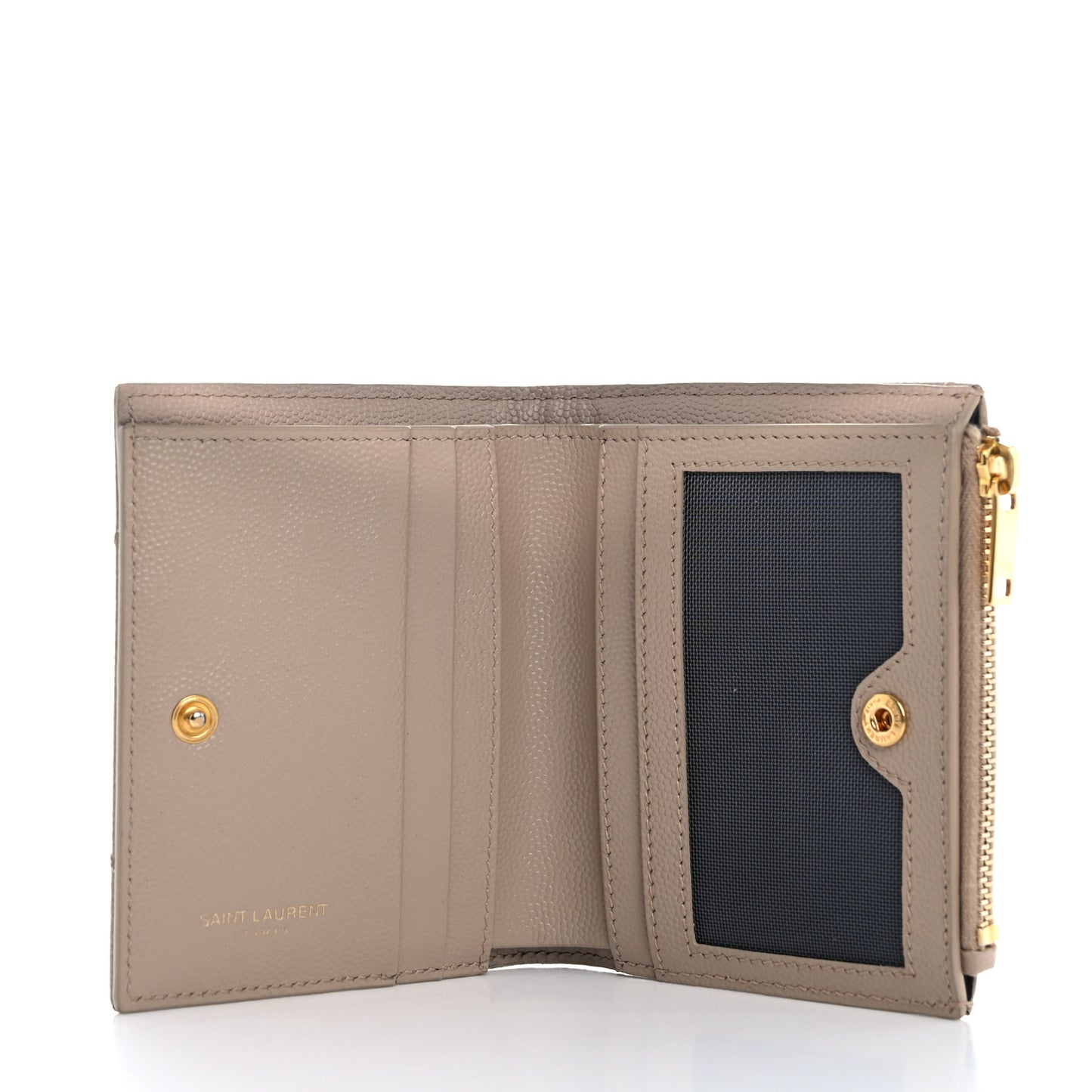 Grain De Poudre Matelasse Chevron Monogram Zipped Card Case Dark Beige