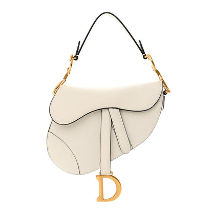 Christian Dior Grained Calfskin Mini Saddle Bag White 1 of 11