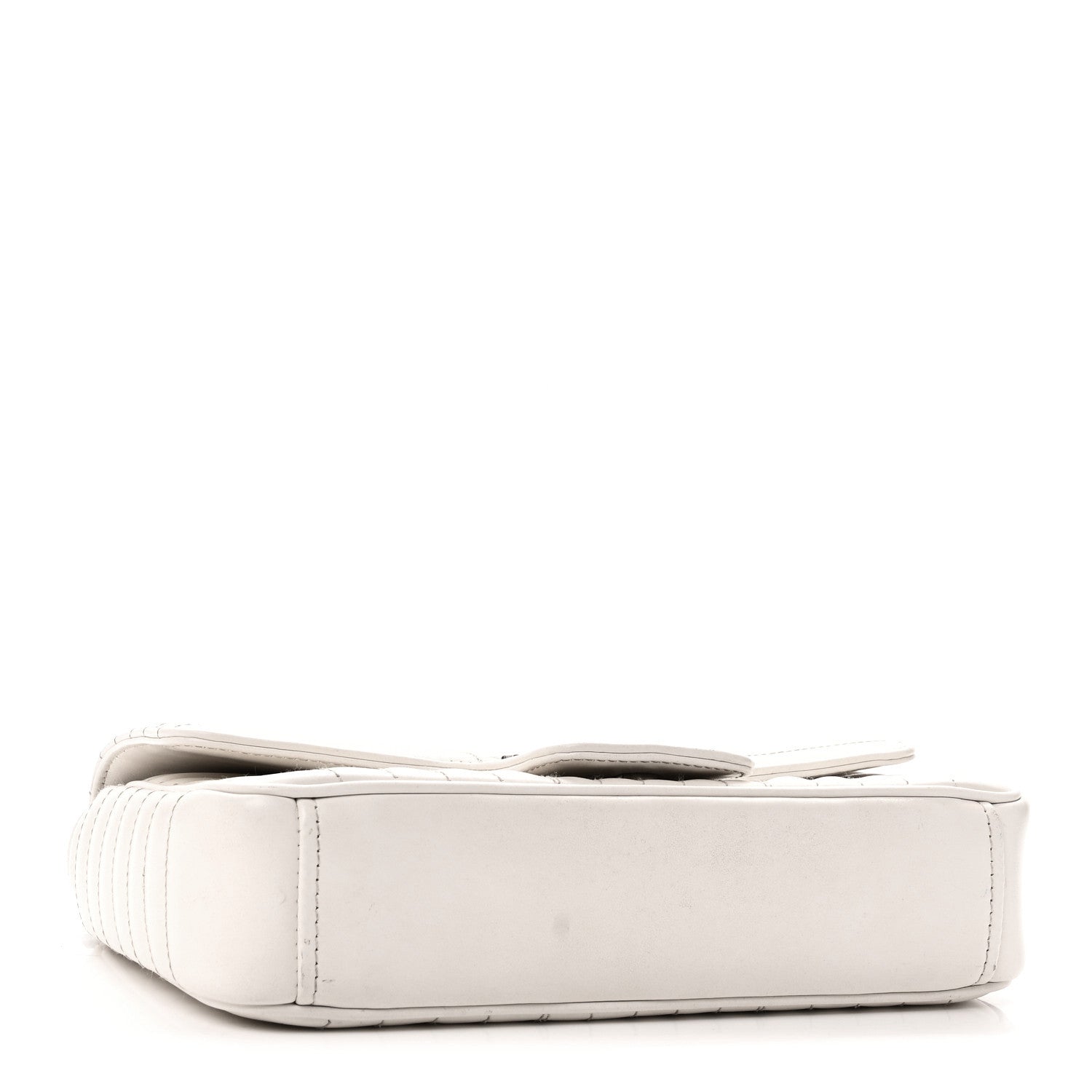 Prada Soft Calfskin Impunture Diagramme Medium Chain Flap Shoulder Bag White 4 of 9